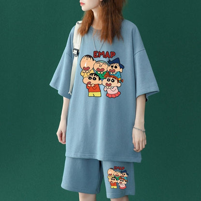 【半額セール】話題沸騰中  韓国系 半袖Ｔシャツⅹパンツセット全4色<U-8063>