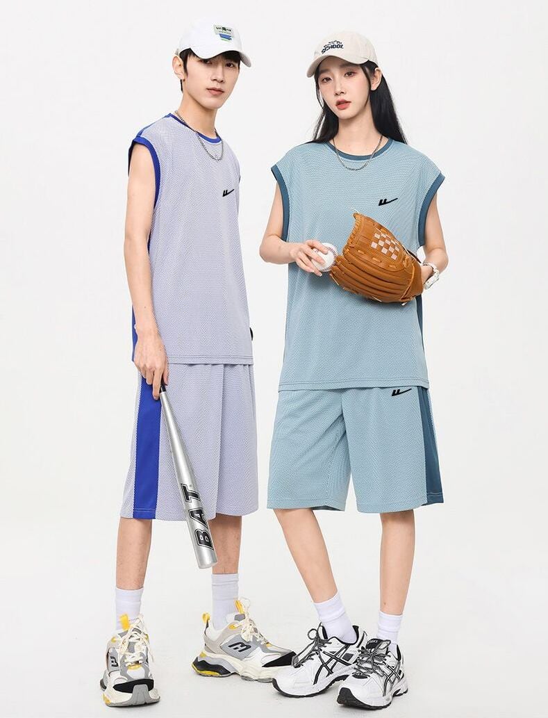 売り切れ必至 ファッション 超人気 男女兼用 ノースリーブＴシャツⅹパンツセット全5色<U-8754>