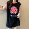 【半額！期間限定！！】超人気 ファッション カジュアル プリント ノースリーブ Tシャツ<U-8487>