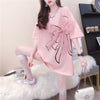 美人度アップ リボン スウィート プリント全2色 半袖Tシャツ<U-8726>