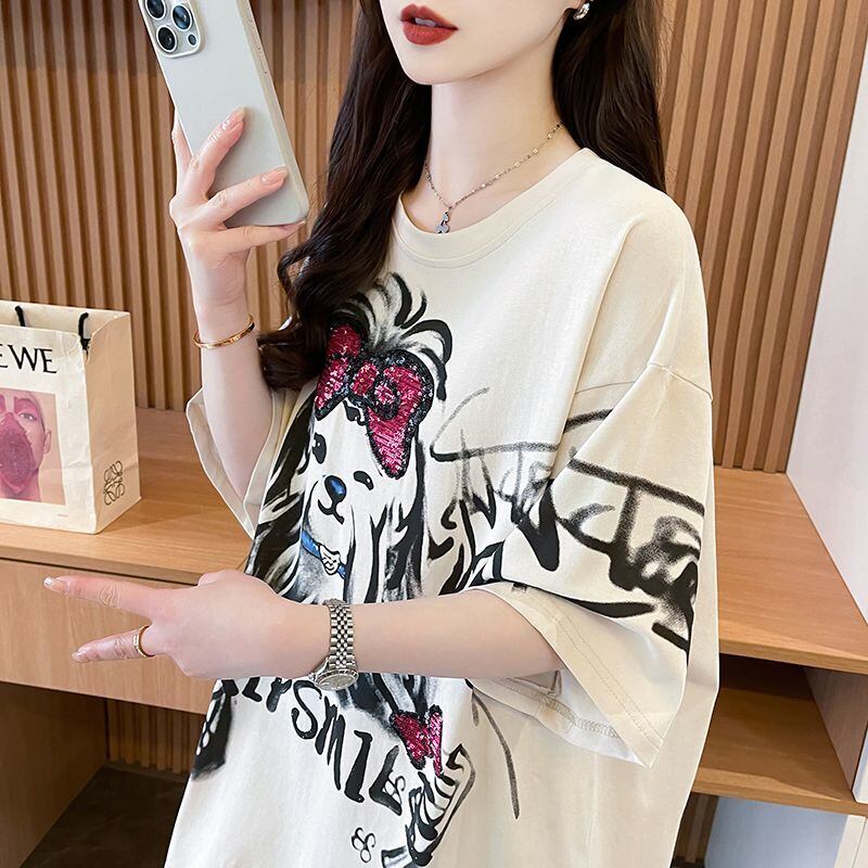 キュート 絶対流行 売れ筋 早い者勝ち カジュアル Tシャツ<U-11446>