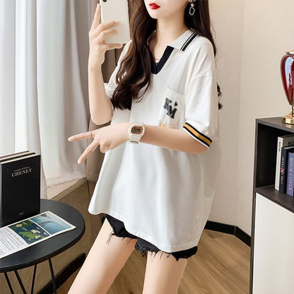 オシャレ度満点 切り替え カジュアル プリント Tシャツ カットソー＜U-3593＞