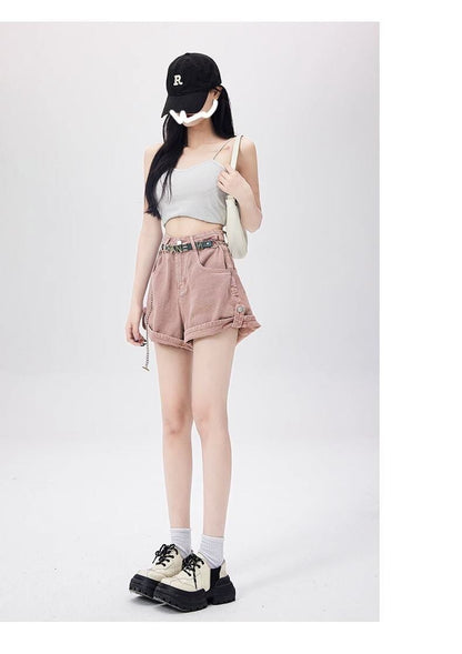 絶対流行 個性派 ゆったり感アップ 全3色 デニムショートパンツ ＜U-8794＞