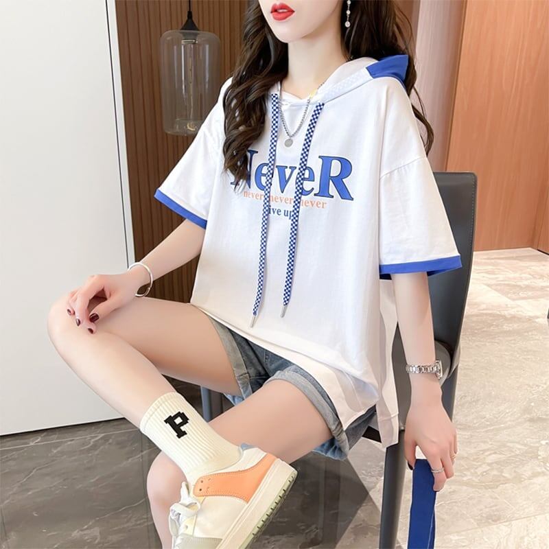 カジュアル 切り替え オシャレ度満点 プリント Tシャツ カットソー＜U-3656＞