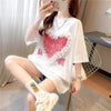 個性的なデザイン 切り替え 今季大好評 プリント Tシャツ カットソー＜U-3410＞