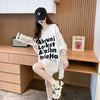 ファッション 切り替え 個性派 プリント 3色選択 半袖Tシャツ＜U-8548＞