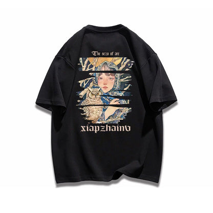ポップなプリントが夏に映えるプリントTシャツ 半袖 全8色 Tシャツ <U-9252>