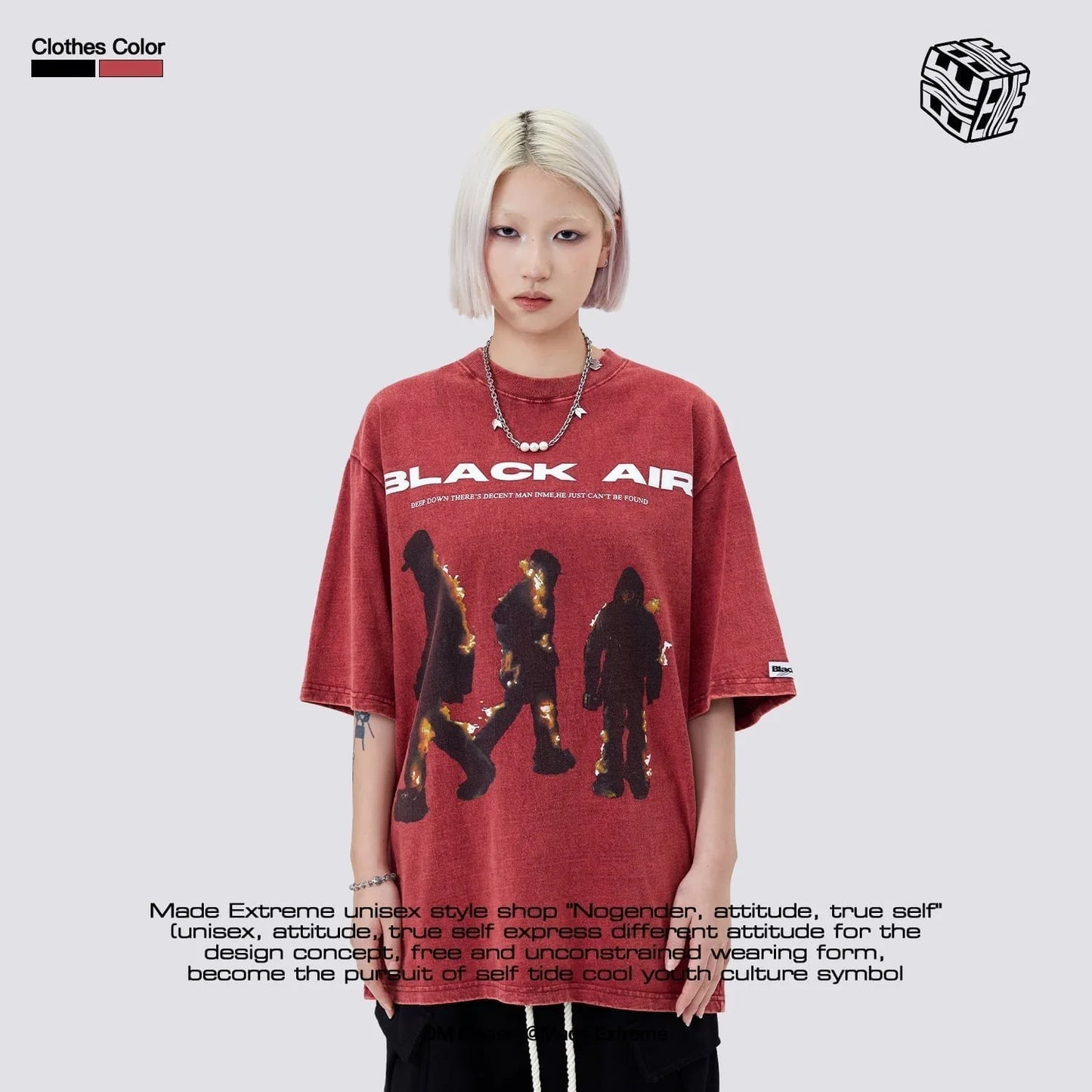 タイドブランド  アメリカンストリート レトロフレームプリントTシャツ<U-2905>