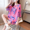 【半額！期間限定！！】美人度アップ プリント カジュアル ゆったり 半袖Tシャツ＜U-8490＞