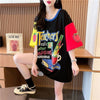 おすすめ アルファベット 個性派 プリントTシャツ ゆったり半袖＜U-8090＞