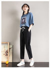 定番シンプル  ファッション ゆったりパンツ<U-6541>