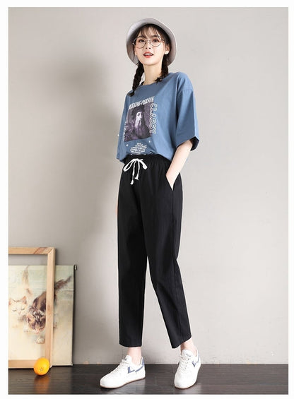 定番シンプル  ファッション ゆったりパンツ<U-6541>