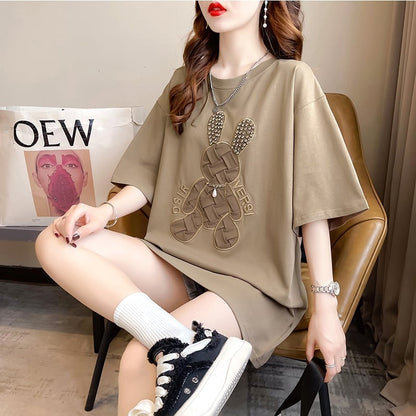 好感度満載 切り替え 美感いっぱい プリント Tシャツ カットソー＜U-3525＞