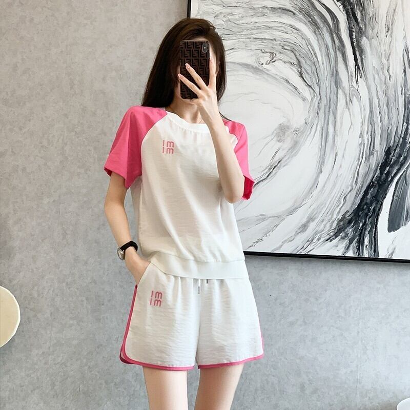 好感度UP カジュアル 絶対欲しい 全2色 半袖 Tシャツ ショートパンツ セットアップ ＜U-8938＞