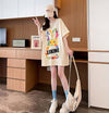 着回し力抜群 キュート カジュアル プリント 半袖Ｔシャツ全2色 <U-8550>
