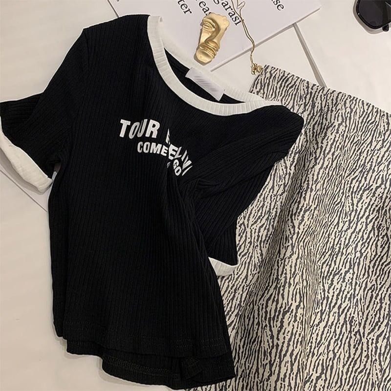 ゆったり感アップ アルファベット ファッション Tシャツ カットソー＜U-3077＞