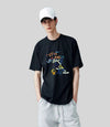 スタイルアップ カジュアル おしゃれ度高め プリント全5色 半袖Tシャツ<U-9437>