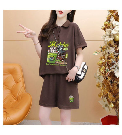 超人気 プリント カジュアル 半袖Ｔシャツⅹパンツセット全3色 <U-8528>