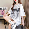 美人度アップ 切り替え ファッション プリント Tシャツ カットソー＜U-3399＞