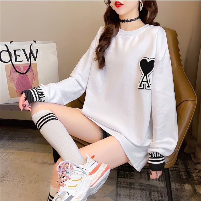 シンプル 切り替え ファッション プリント Tシャツ カットソー＜U-3664＞
