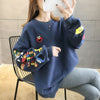 【人気商品再入荷】超人気 キュート ファッション ルーズ 男女兼用 スウェット<U-6837>
