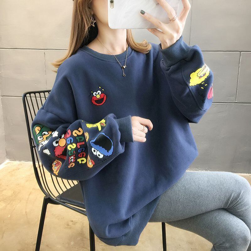 【人気商品再入荷】超人気 キュート ファッション ルーズ 男女兼用 スウェット<U-6837>