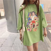 ルーズ 切り替え オシャレ度満点 プリント Tシャツ カットソー＜U-3459＞