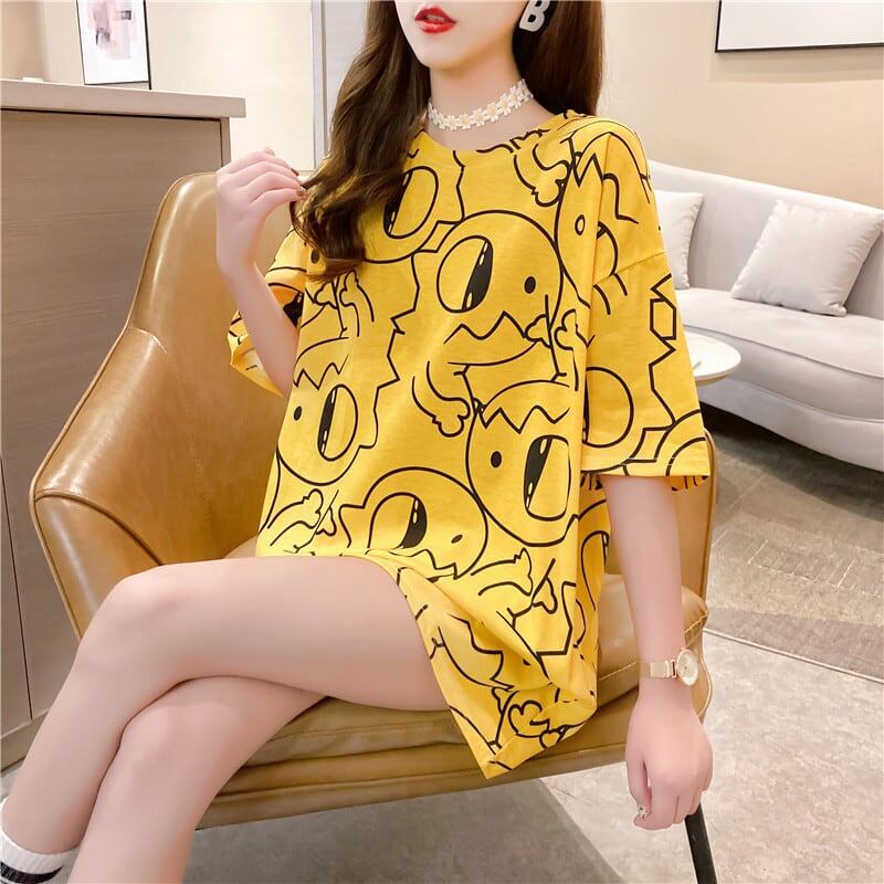 カジュアル 切り替え ファッション プリント Tシャツ カットソー＜U-3484＞