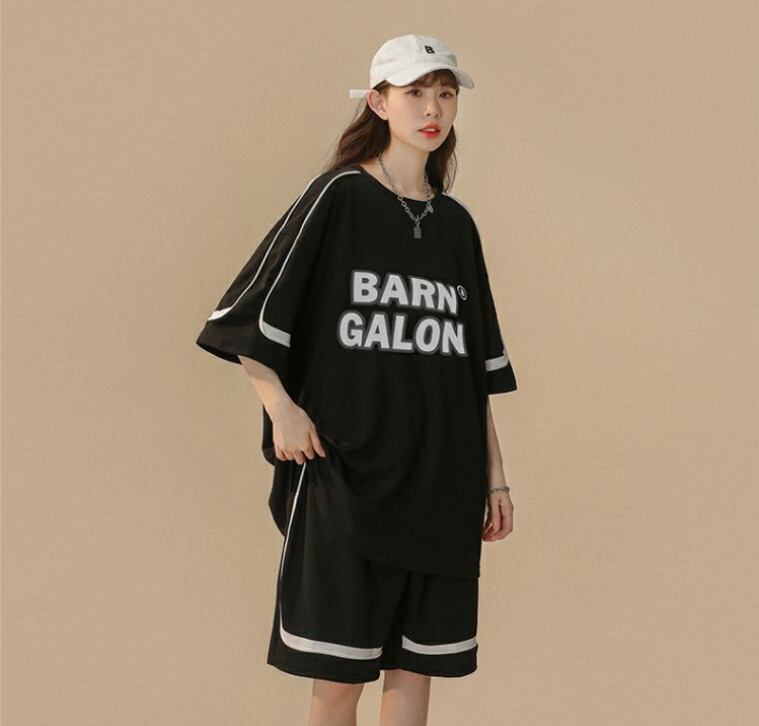 大好評 ファッション カジュアル ルーズ半袖Ｔシャツⅹパンツセット<U-6539>