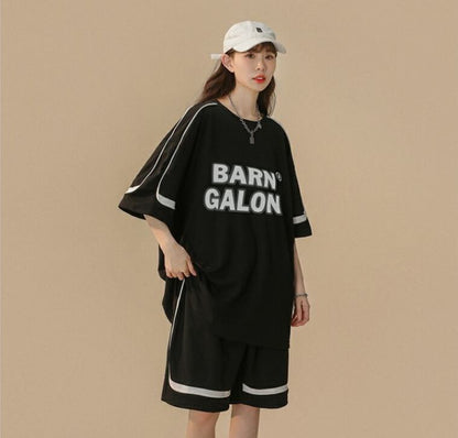 大好評 ファッション カジュアル ルーズ半袖Ｔシャツⅹパンツセット<U-6539>