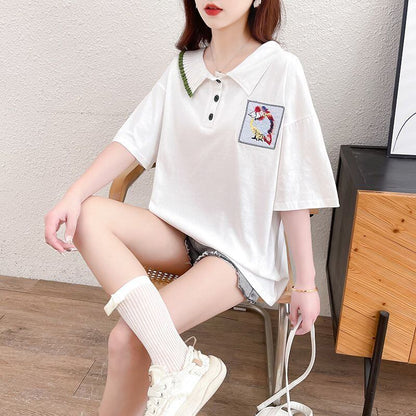 絶対欲しい キュート 定番シンプル 切り替え 全2色 半袖Tシャツ<U-8742>