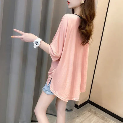 着心地抜群 3色選択可 女性力を高める Vネック Tシャツ カットソー＜U-3094＞