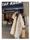 着回し力抜群 暖かい服,ゆったりとしたアウターウェア カジュアル フェイク ラムウール ロング コート <U-9983>