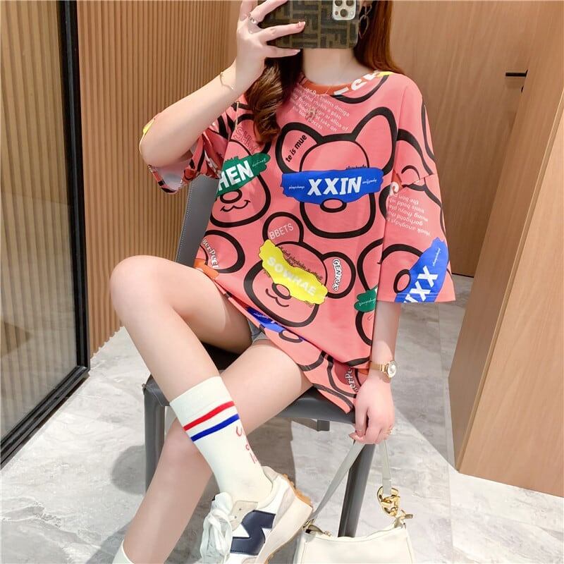 オシャレ度満点 プリント カジュアル Tシャツ カットソー＜U-3344＞
