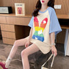 美人度アップ Tシャツ 可愛いウサギ 丸襟 半袖＜U-2824＞