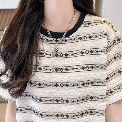 おすすめ ストライプ柄 着心地抜群 半袖 Tシャツ＜U-8264＞
