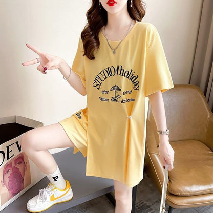 着心地抜群 切り替え 女性力を高める Tシャツ＋ショートパンツ セットアップ＜U-3612＞