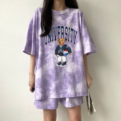 夏に嬉しい機能付き 全5色 軽くて涼しくて可愛い！ 半袖 Tシャツ ショートパンツ セットアップ ＜U-9269＞