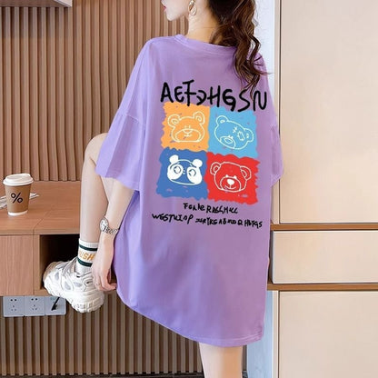 大活躍 プリント カジュアル 5色選択 半袖Tシャツ＜U-8584＞