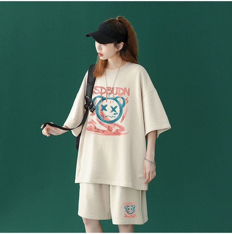 早い者勝ち  半袖Ｔシャツⅹパンツセット全4色 男女兼用<U-6554>