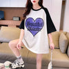好感度UP可愛いハート プリントTシャツ &アルファベットロング ＜U-2833＞