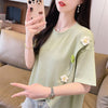 超人気 シンプル 好感度UP スウィート 3色選択 半袖Tシャツ＜U-8579＞