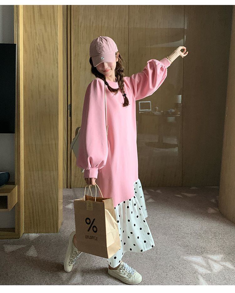 【半額！期間限定！！】超人気 オシャレ 都市ファッショ デザイン ファッション感満々 切り替え ワンピース<U-9700>