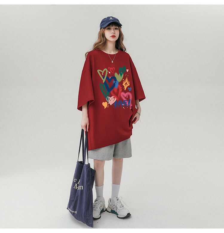 売り切れ必至 プリント ファッション 4色選択 半袖Tシャツ＜U-8594＞