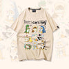 超人気 軽くて涼しくて可愛い！デザイン性抜群 カジュアル プリント全6色 半袖Tシャツ<U-9319>