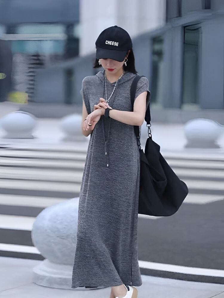 超人気 知的 カジュアル ルーズ ワンピース<U-6627>