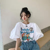 キュート プリント ファッション ゆったり 全4色 半袖 Tシャツ＜U-11521＞