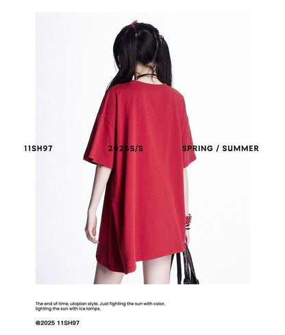美人度アップ 絶対流行 売れ筋 早い者勝ち カジュアル 2色選択 Tシャツ<U-11522>
