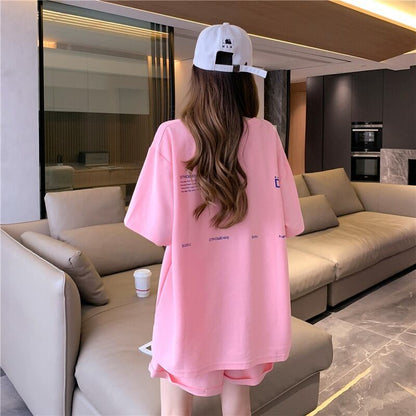 話題沸騰中 カジュアル 肌触り抜群 全3色 半袖 Tシャツ ショートパンツ セットアップ ＜U-8973＞