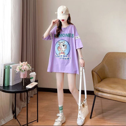 新商品 プリント ファッション ゆったり 全4色 半袖 Tシャツ＜U-11493＞